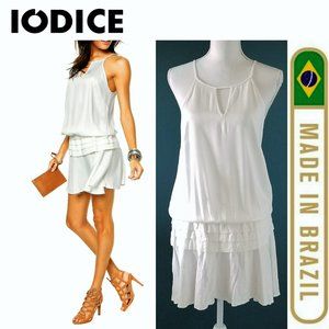 Women's Casual White Mini Dress Beach Sundress Frock Boho Short Cover Up Resort